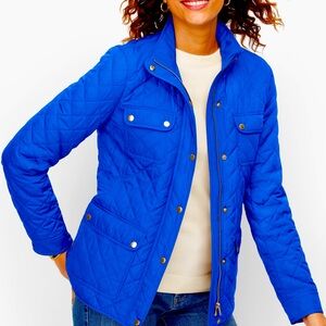 Talbots Vibrant Blue Quilted Utility Jacket